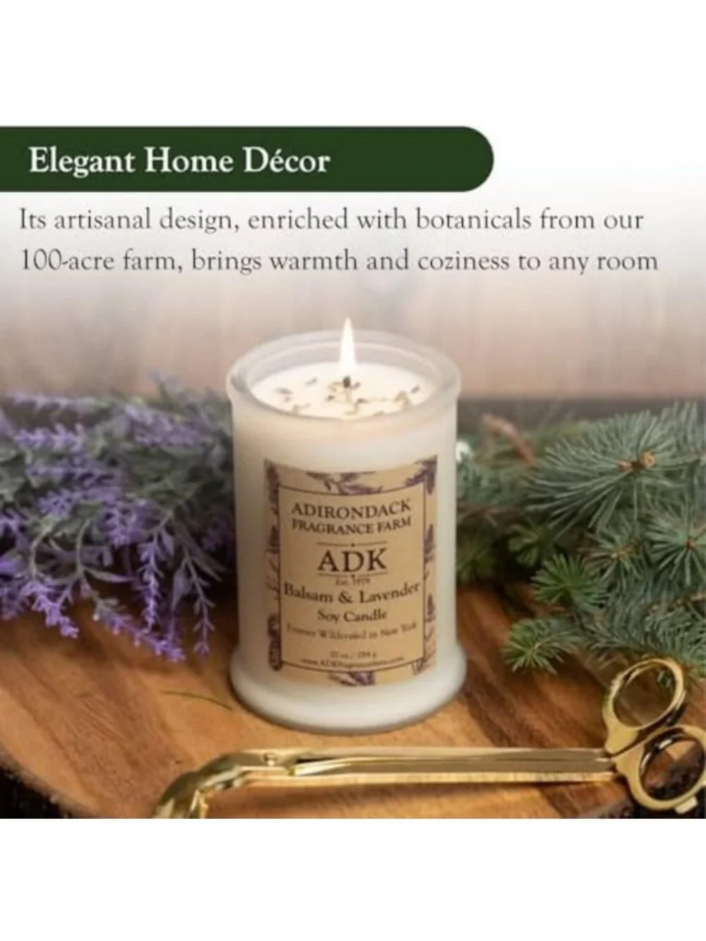20 Oz Balsam & Lavender Scented Candle | Aromatherapy, Relaxation, Home Decor